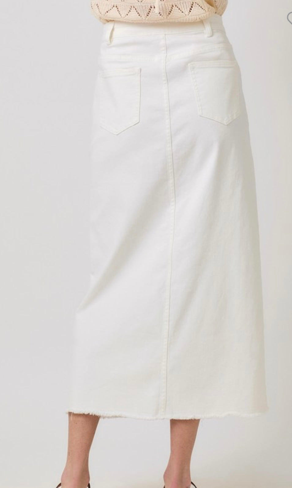 Washed Front Slit Skirt