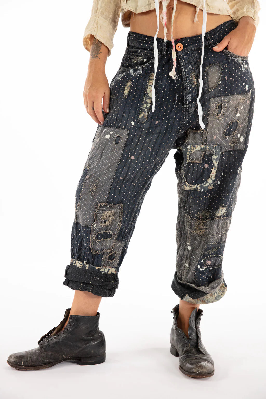 Dot and Floral Miners Pants 495