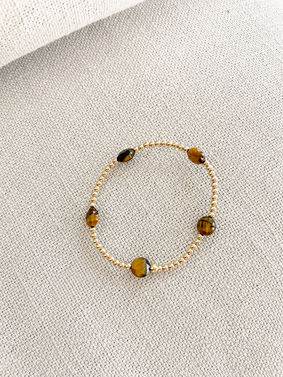 Tiger Eye Gold Filled Beaded Bracelet