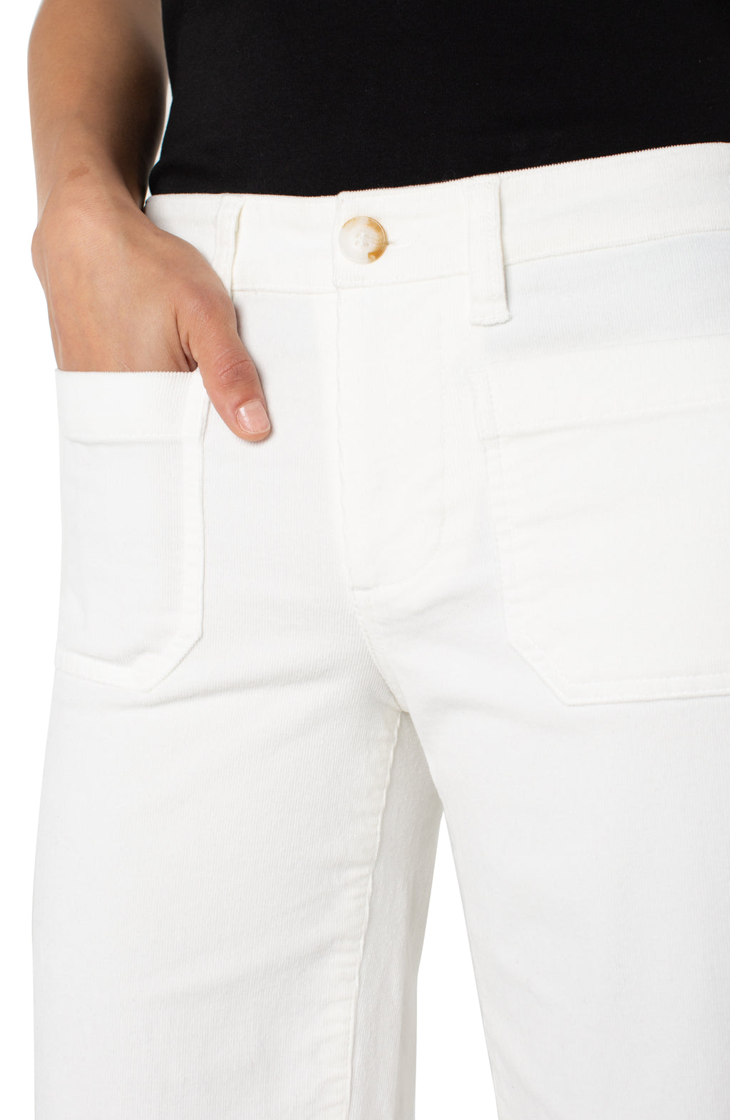 Corduroy Crop Wide Leg with Patch Pockets 27"ins