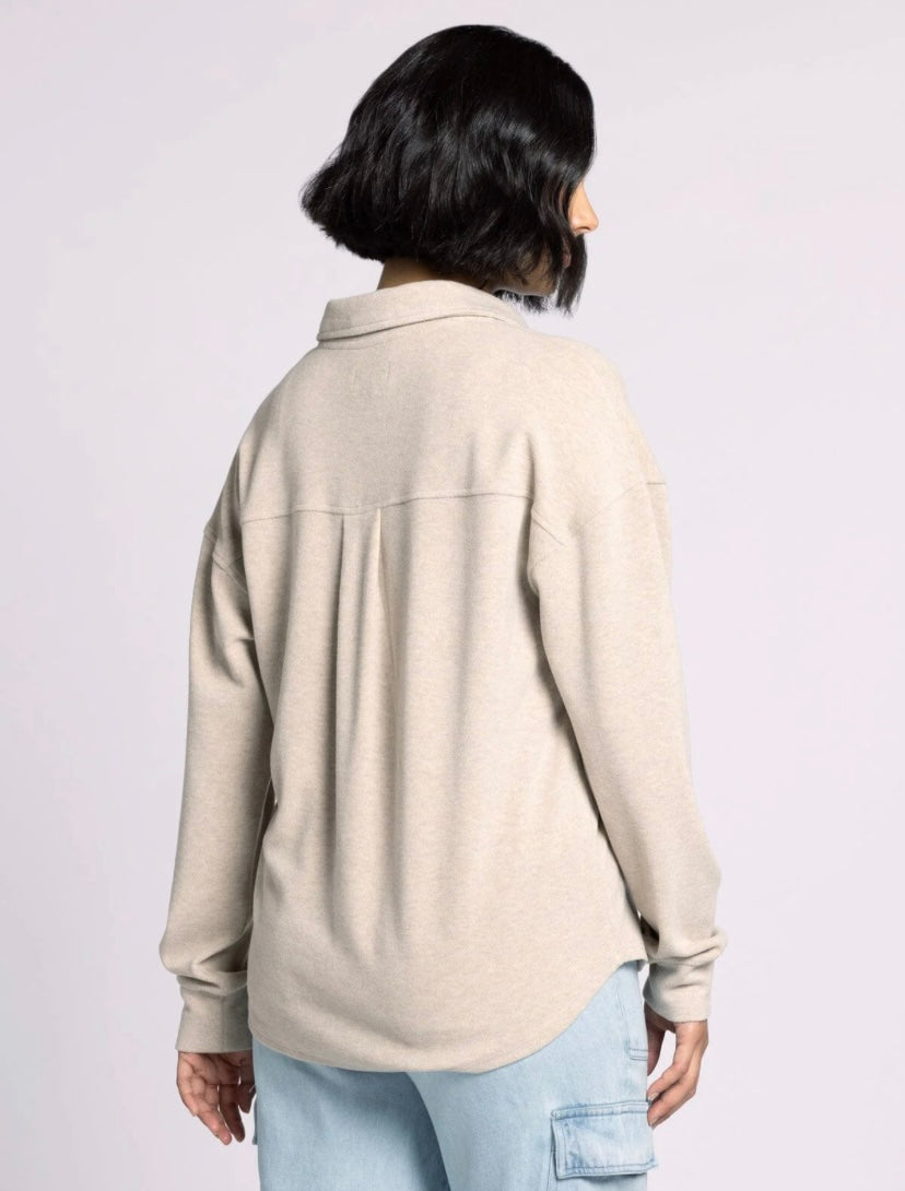 Long sleeve collared V-neck shirt
