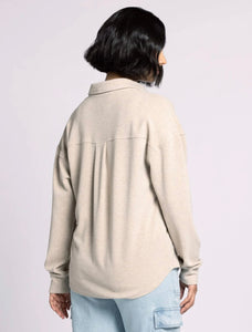 Long sleeve collared V-neck shirt