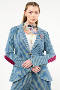 Alaia Stripe Denim Blazer