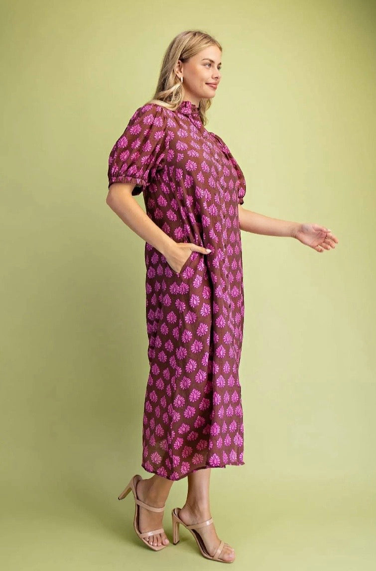 Printed Midi Dress