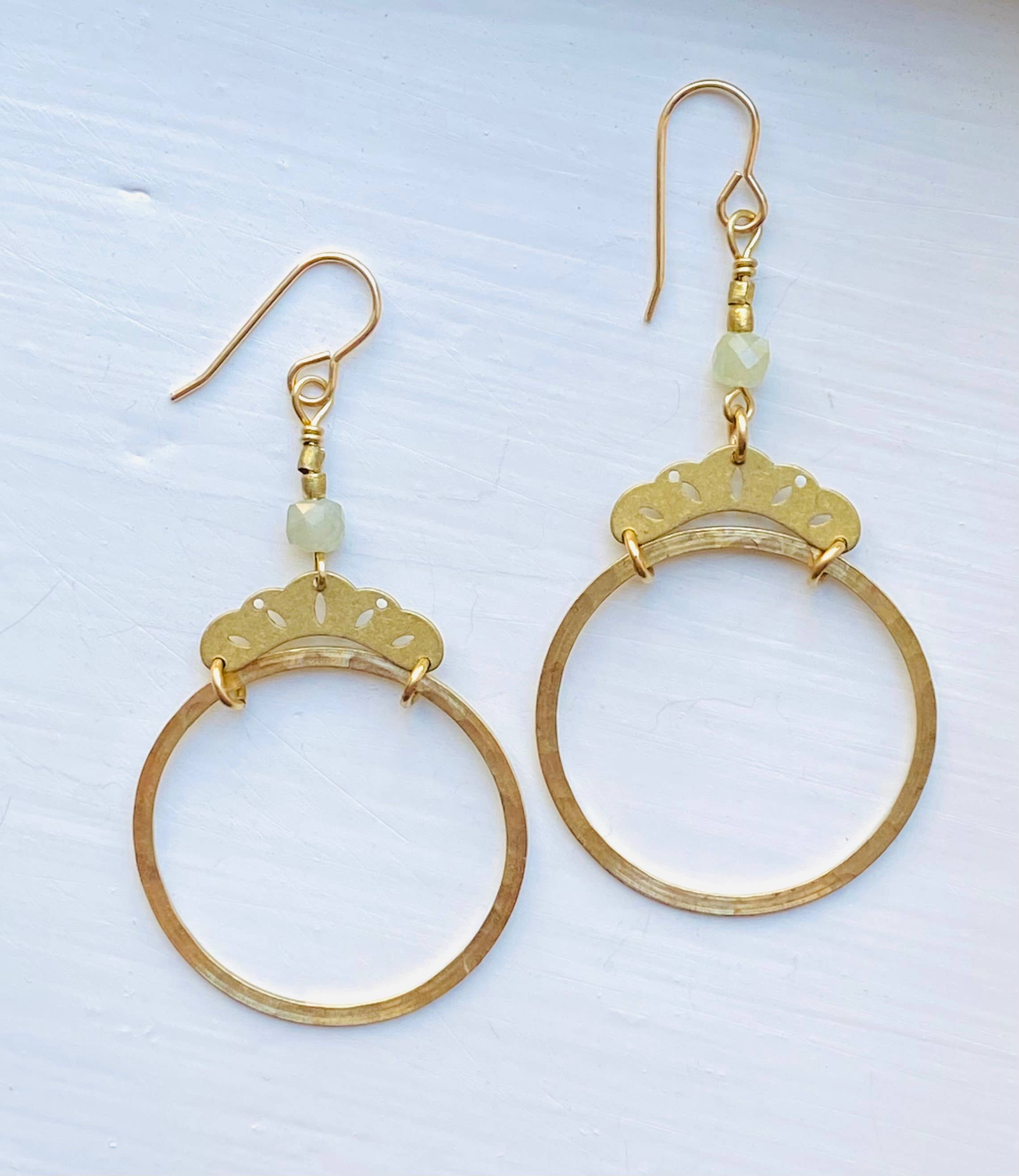 Slotted Leaf Hoop Earrings