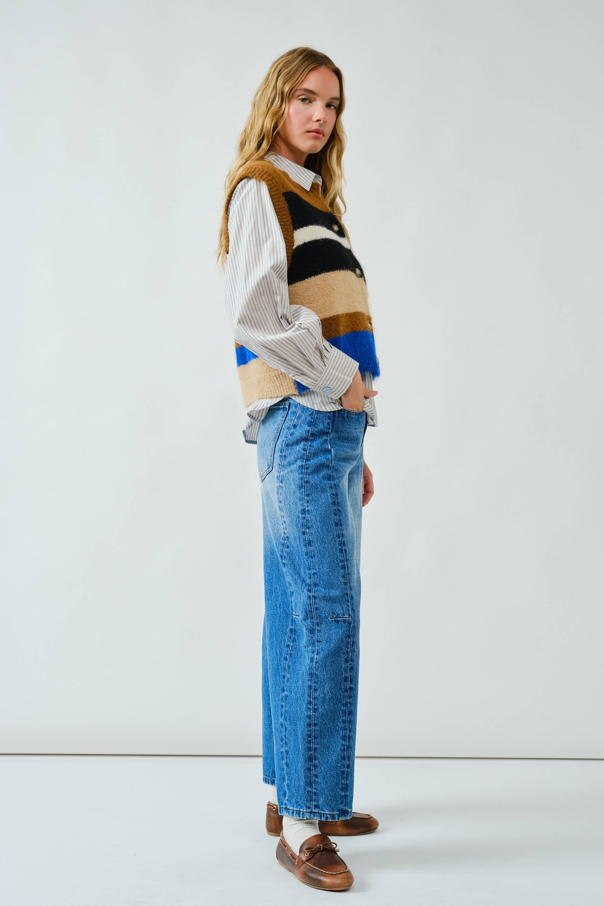 Soft  Multicolor Striped Sweater Vest