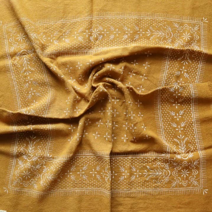 Desert Gold Classic Print Naturally Dyed Bandana G1