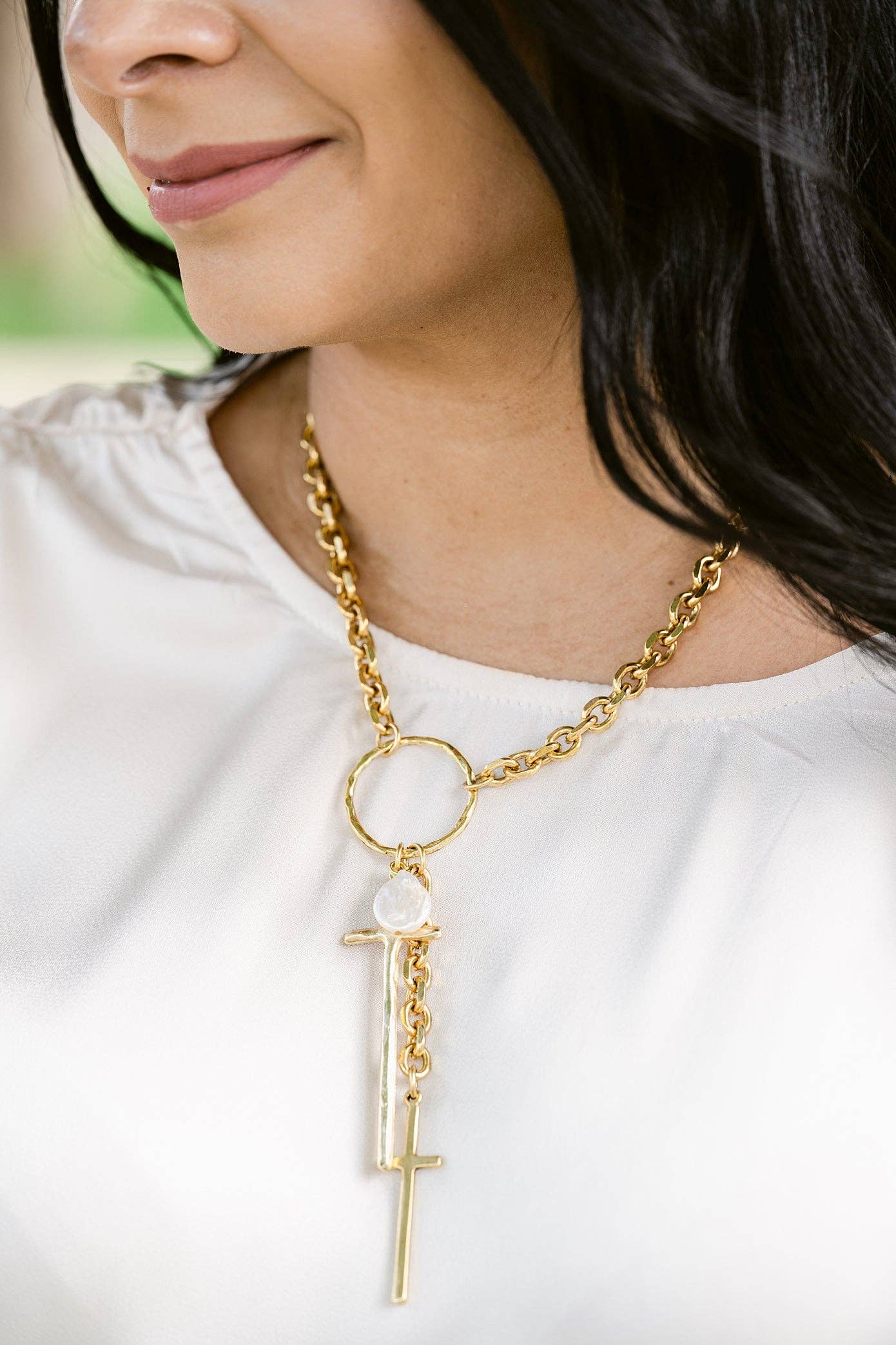 Goodness and Mercy Cross Necklace