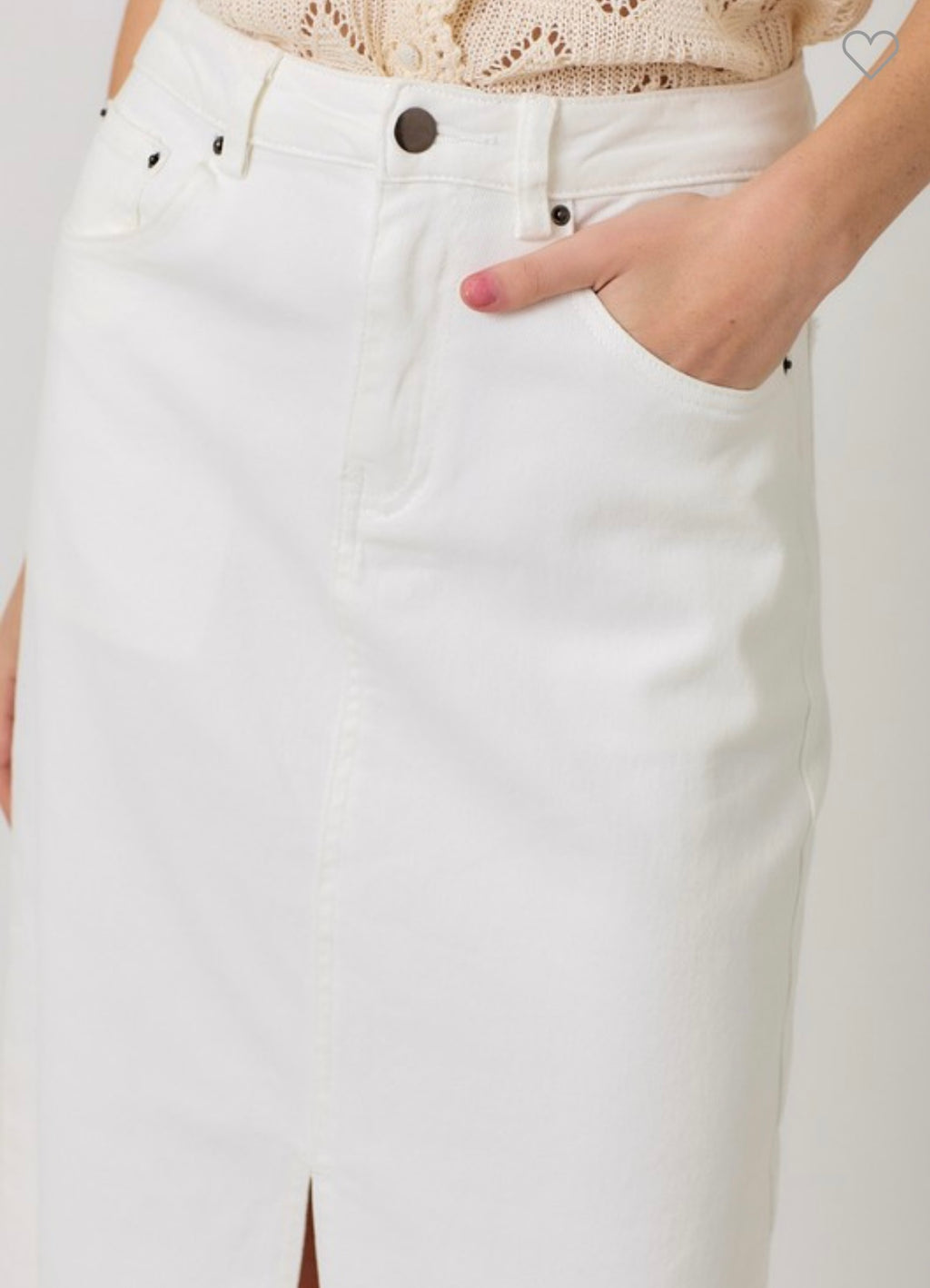 Washed Front Slit Skirt