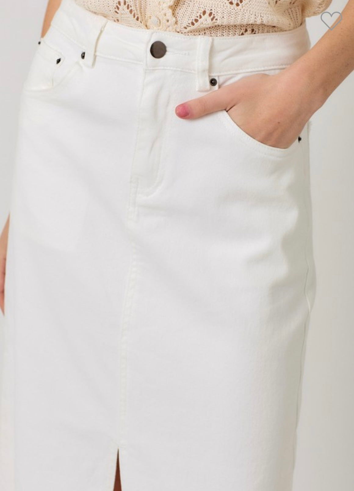 Washed Front Slit Skirt