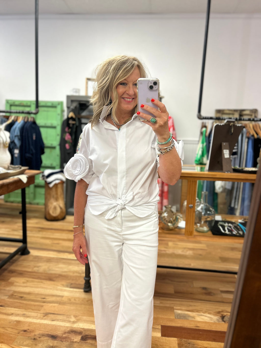 Rosette White Cotton Shirt