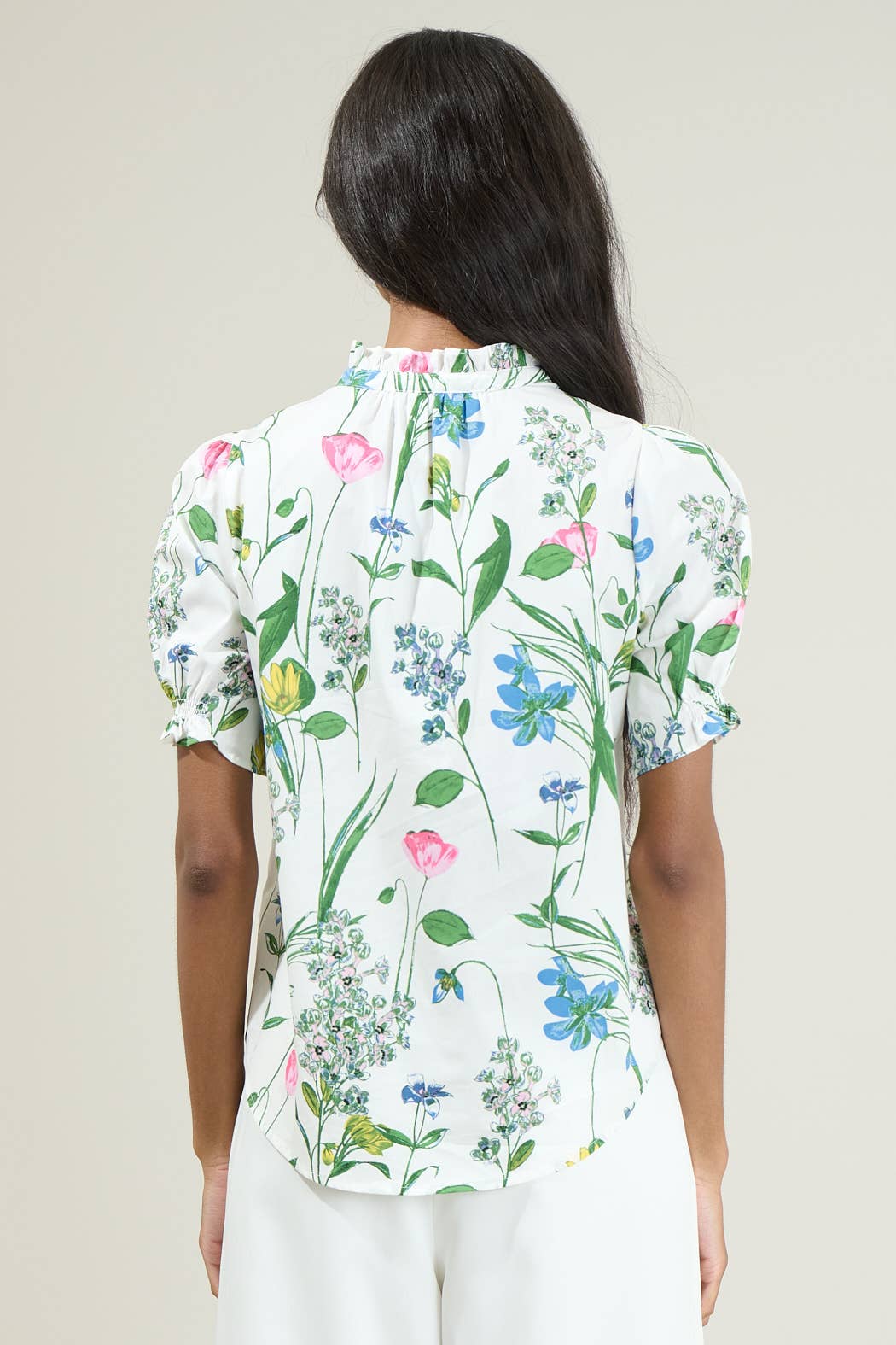 Clove Garden Floral Puff Sleeve Top