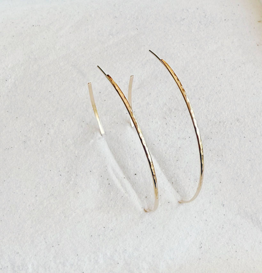 Large classic hammered hoops: Gold Filled Q11