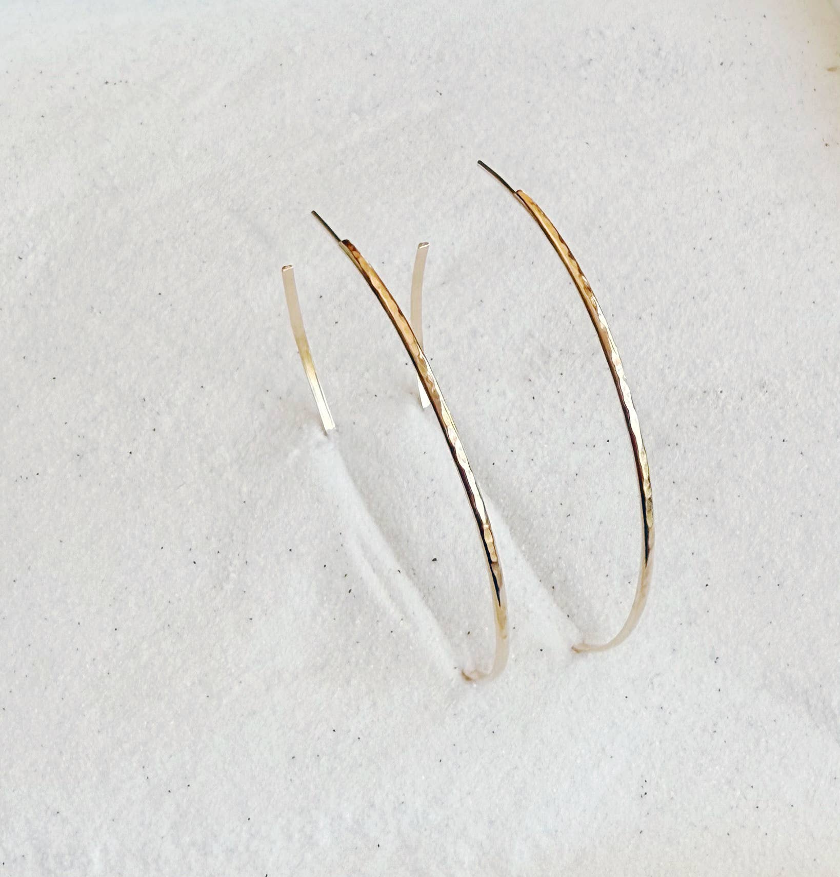 Large classic hammered hoops: Gold Filled Q11