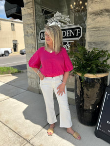 Sophie Cinched Linen V- Neck