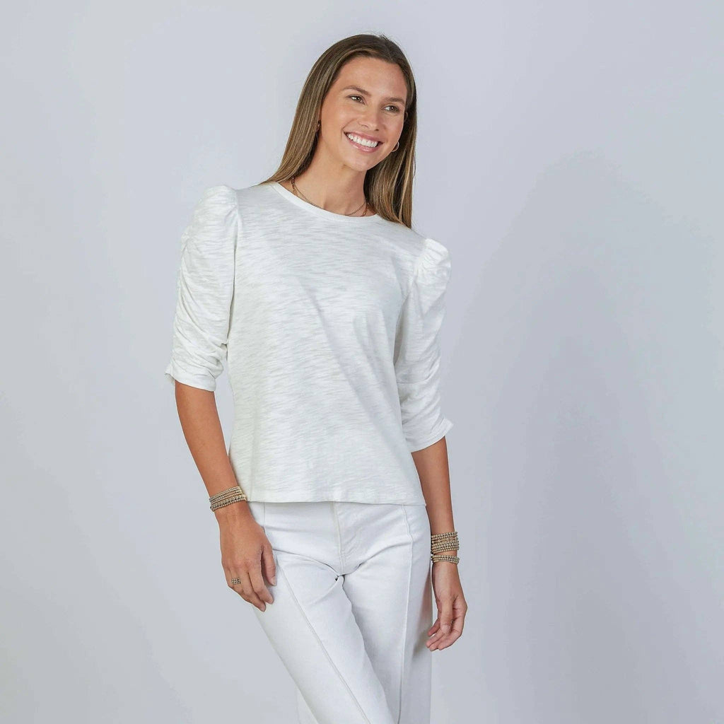 Sophie Ruched Elbow-length Tee