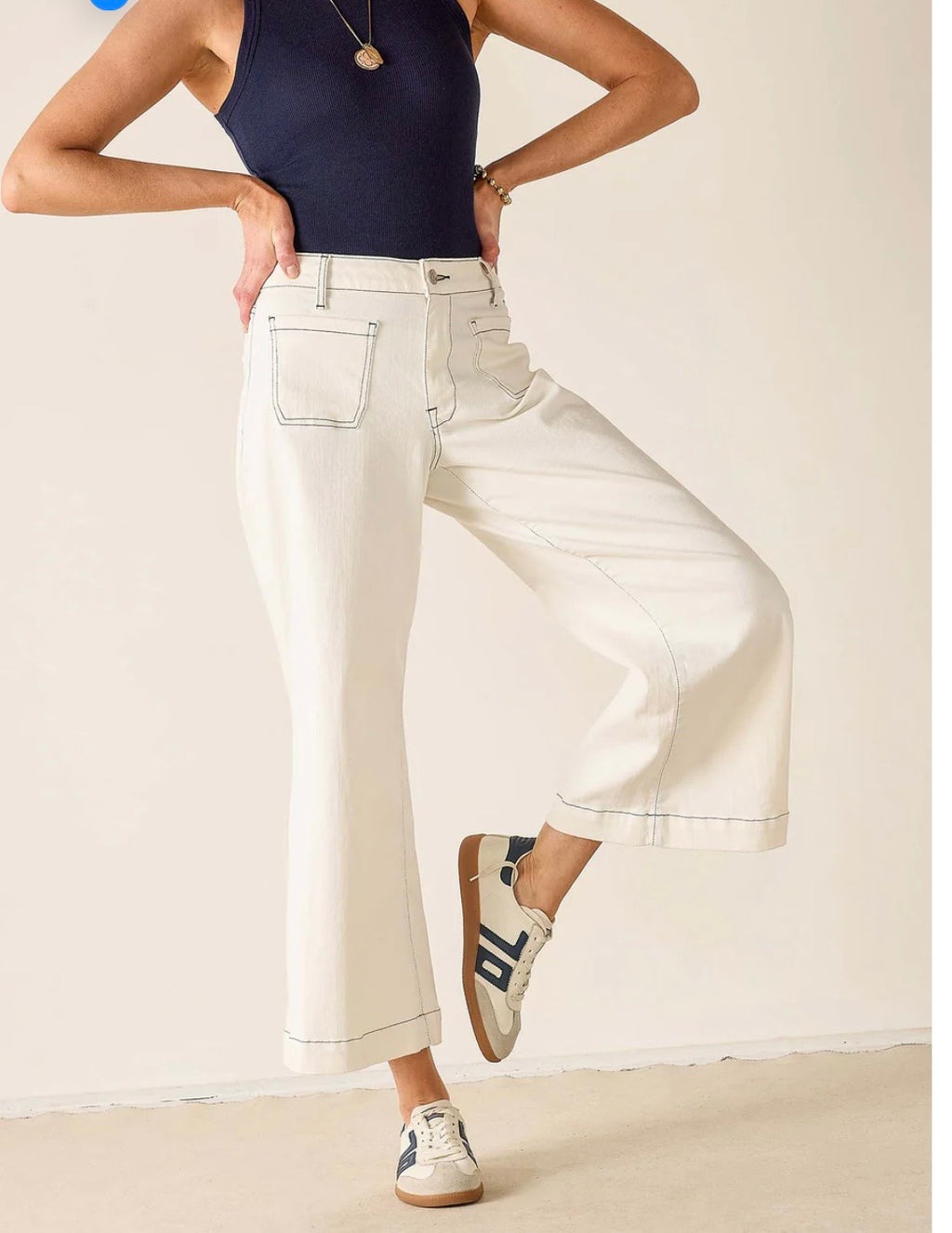 Sailor Cropped Wide Leg Jeans