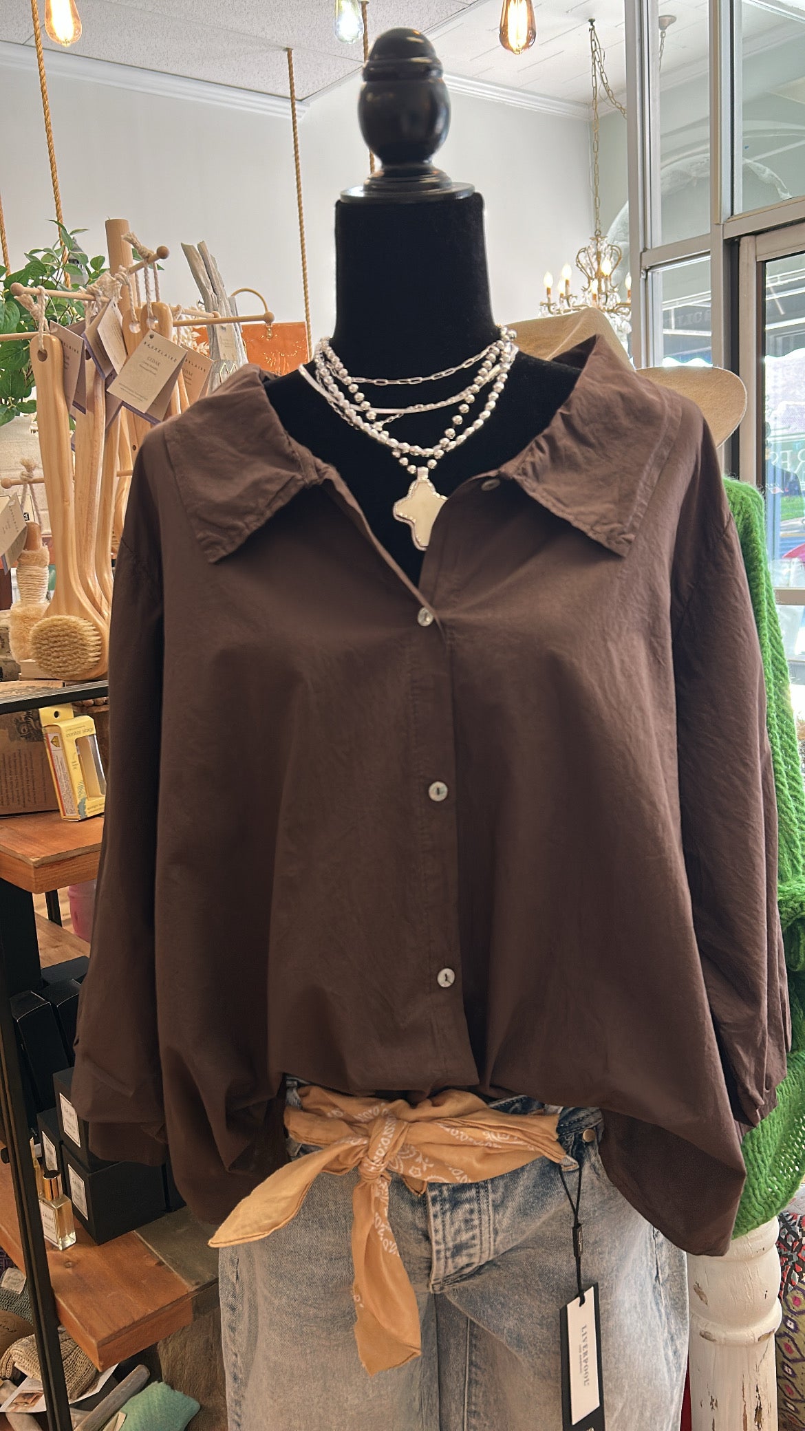 Split Collar Button Up