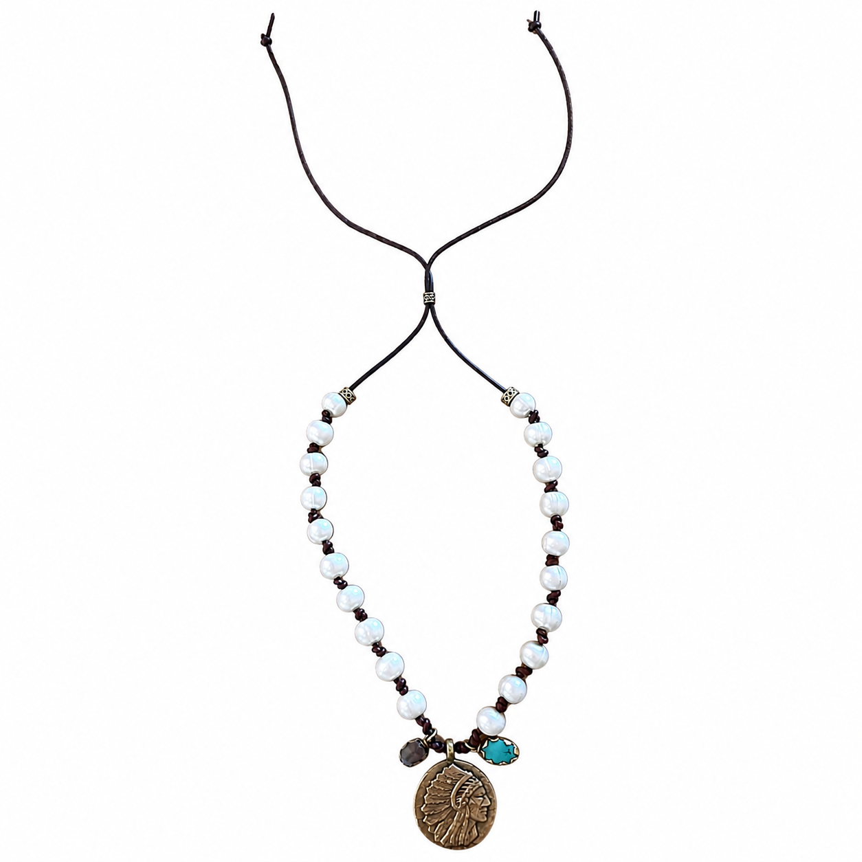 Pearl & Antique Medallion Necklace