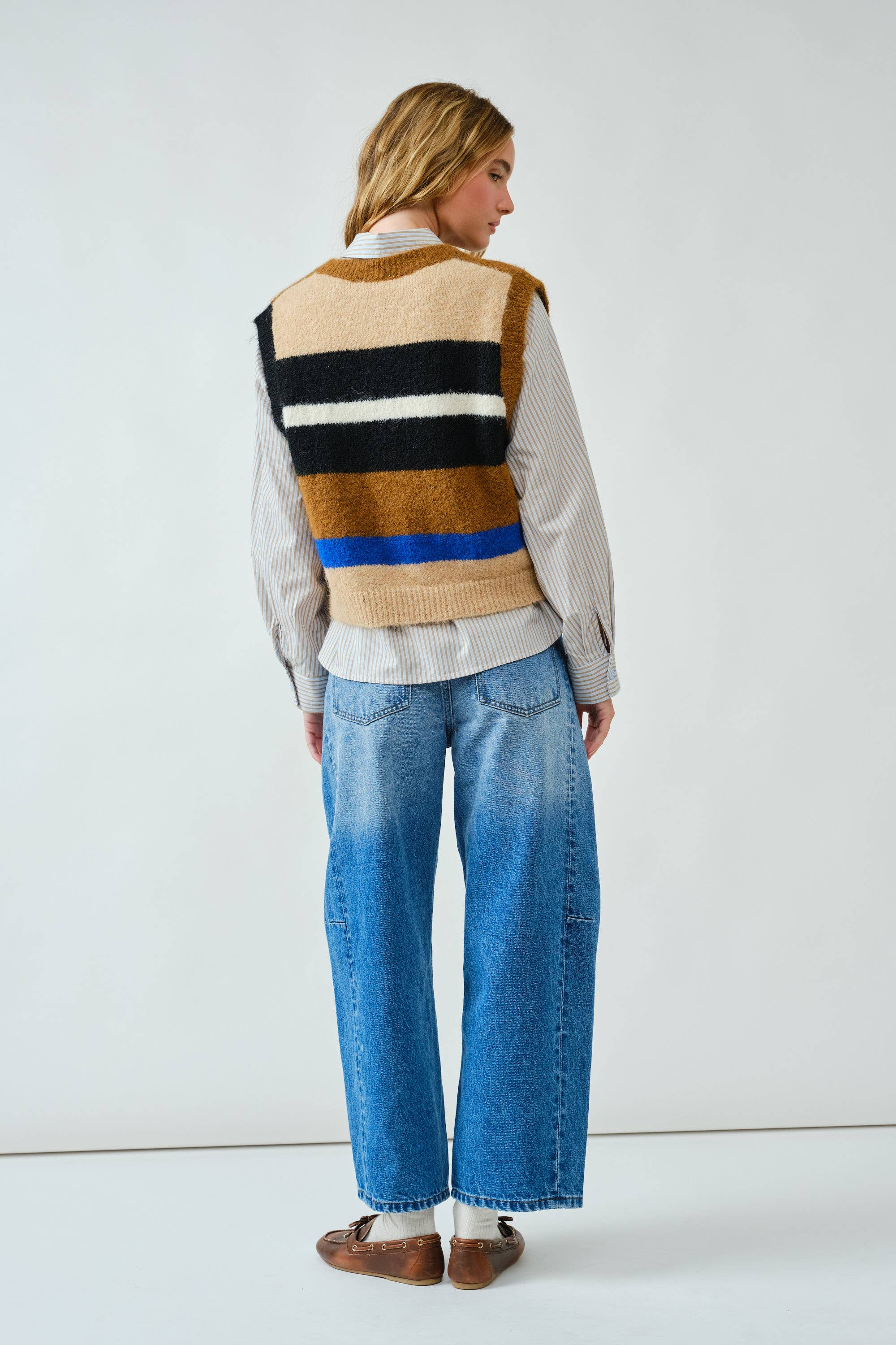 Soft  Multicolor Striped Sweater Vest