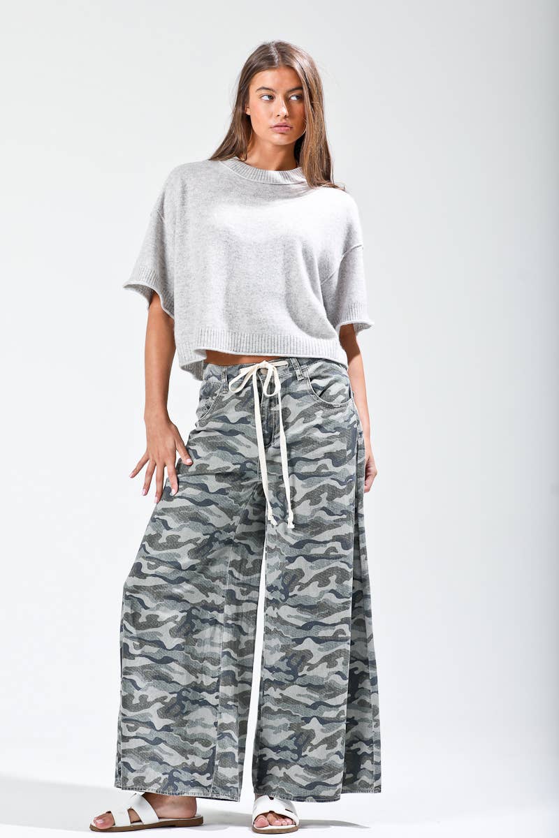 Wide Camo Pants Camo Green