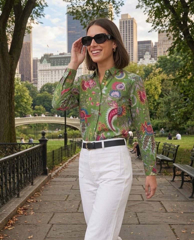 Good Boyfriend Shirt Monsoon Garden Green