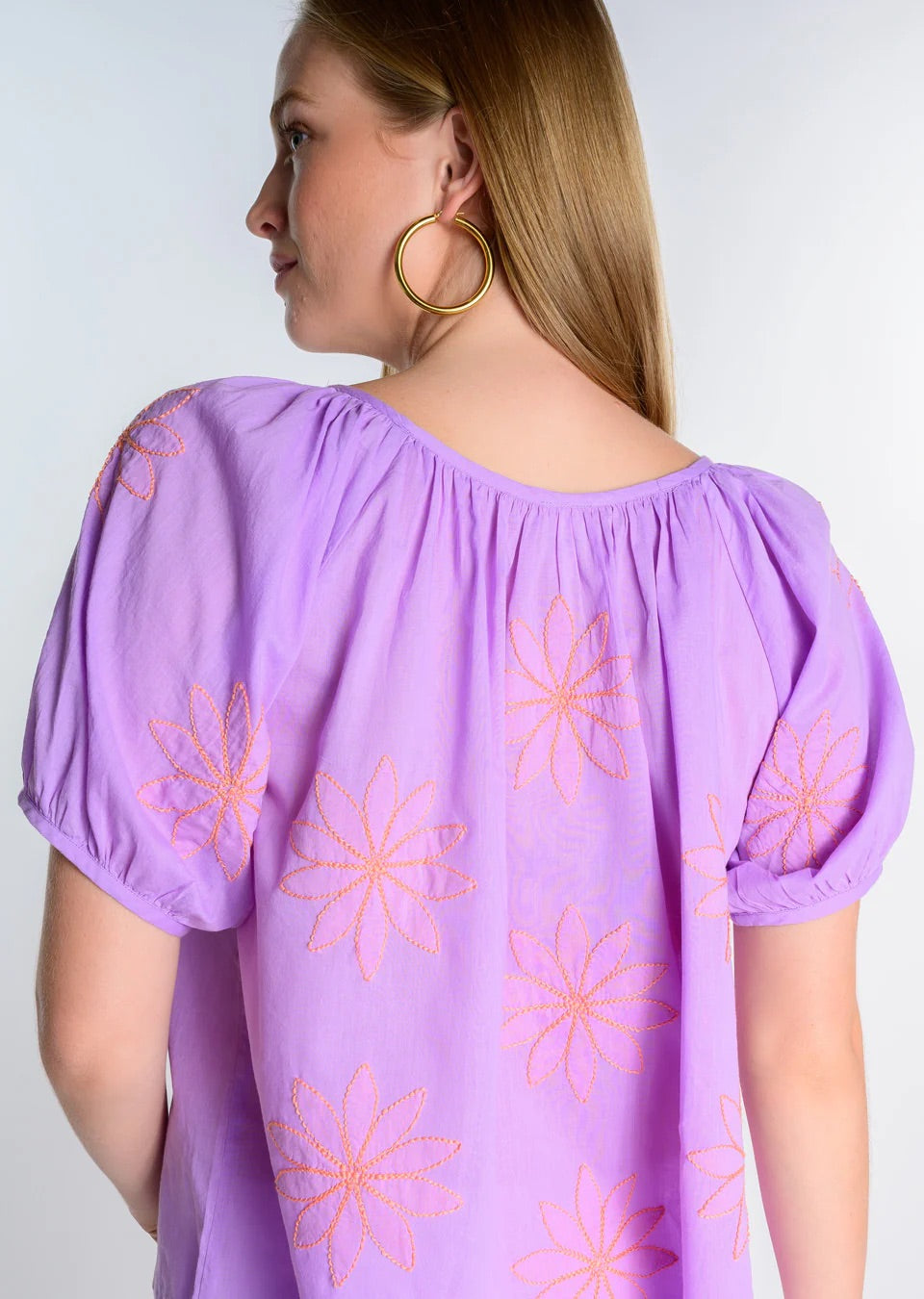 Hand embroidered star flower top￼