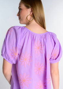 Hand embroidered star flower top￼