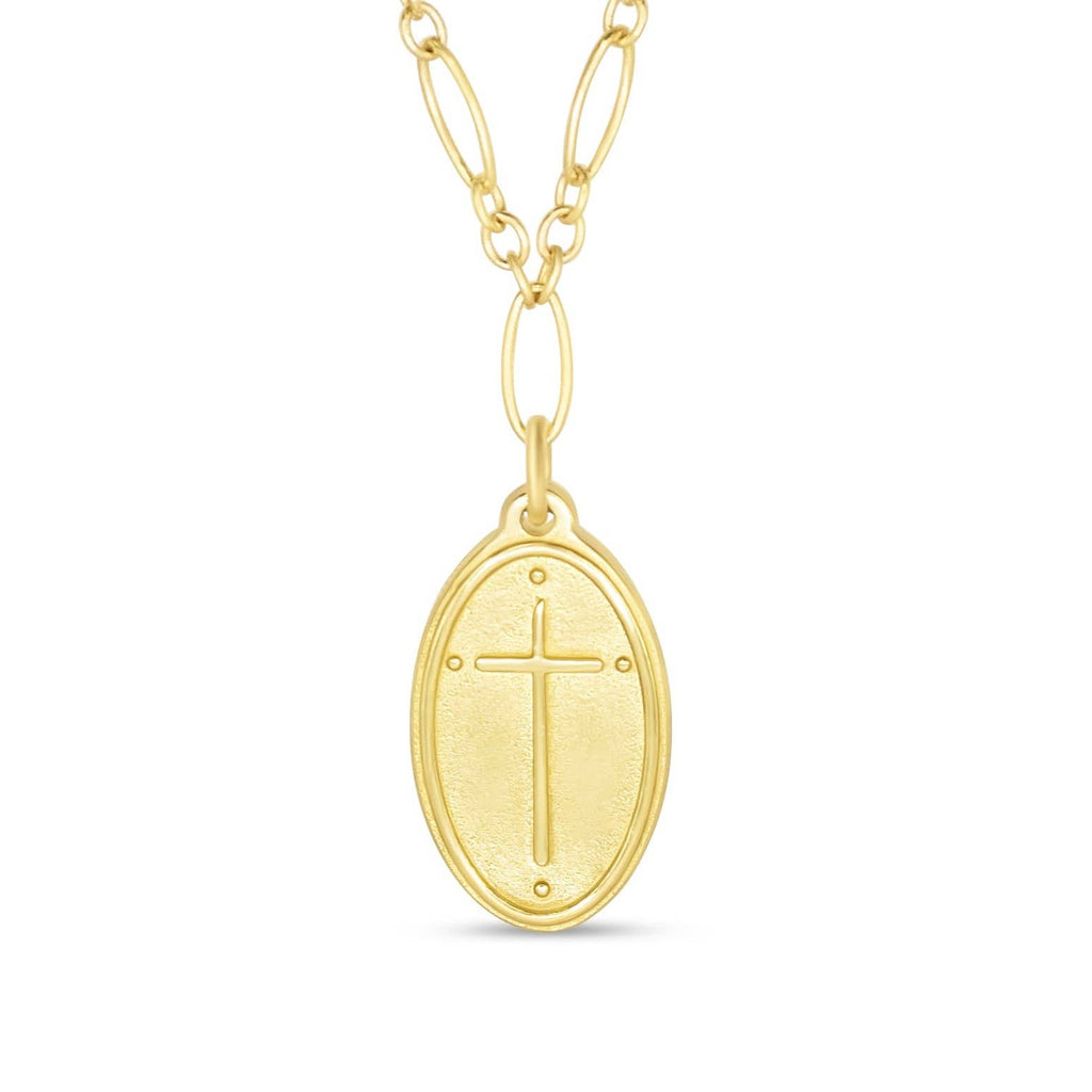 Bracelet (Petite Pendant) - Oval Cross / Romans 5:8