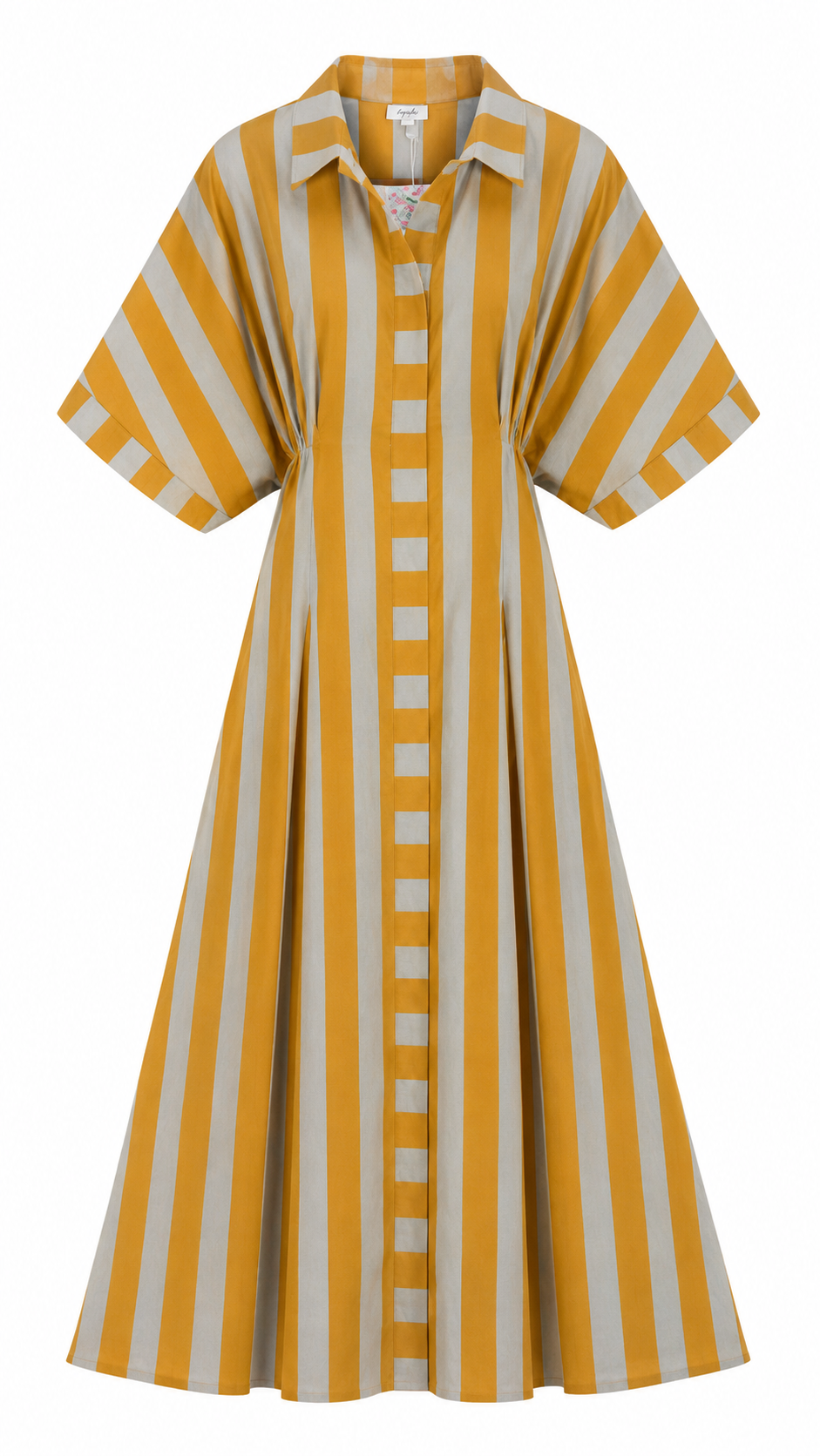 Stella Mustard Stripe Cotton Midi Dress
