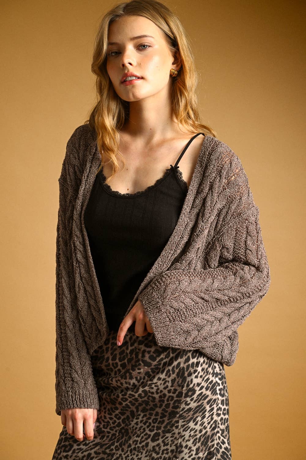Light Weight Cable Knitted Cardigan