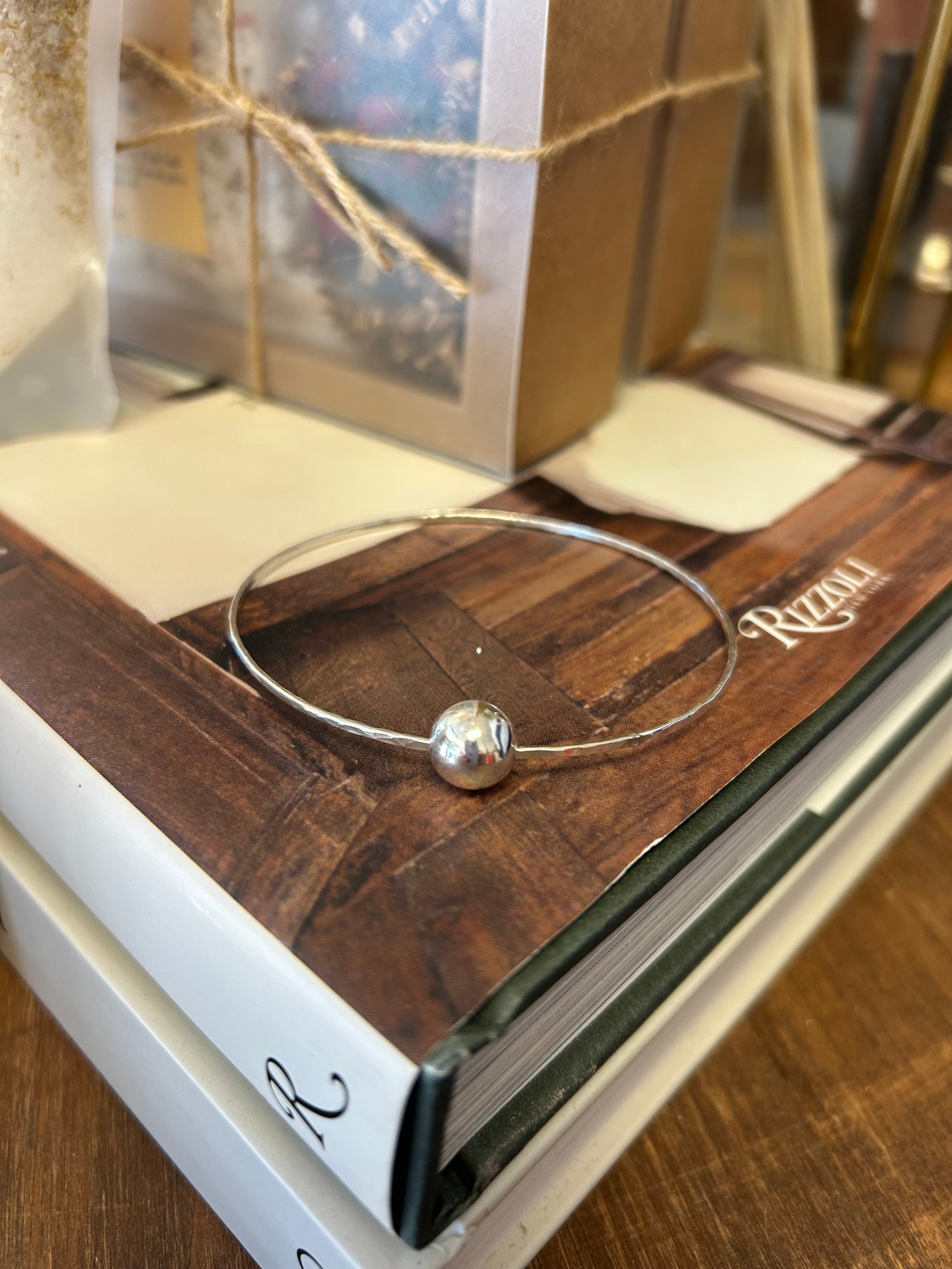 Modern ball bangle: Sterling Silver Q13