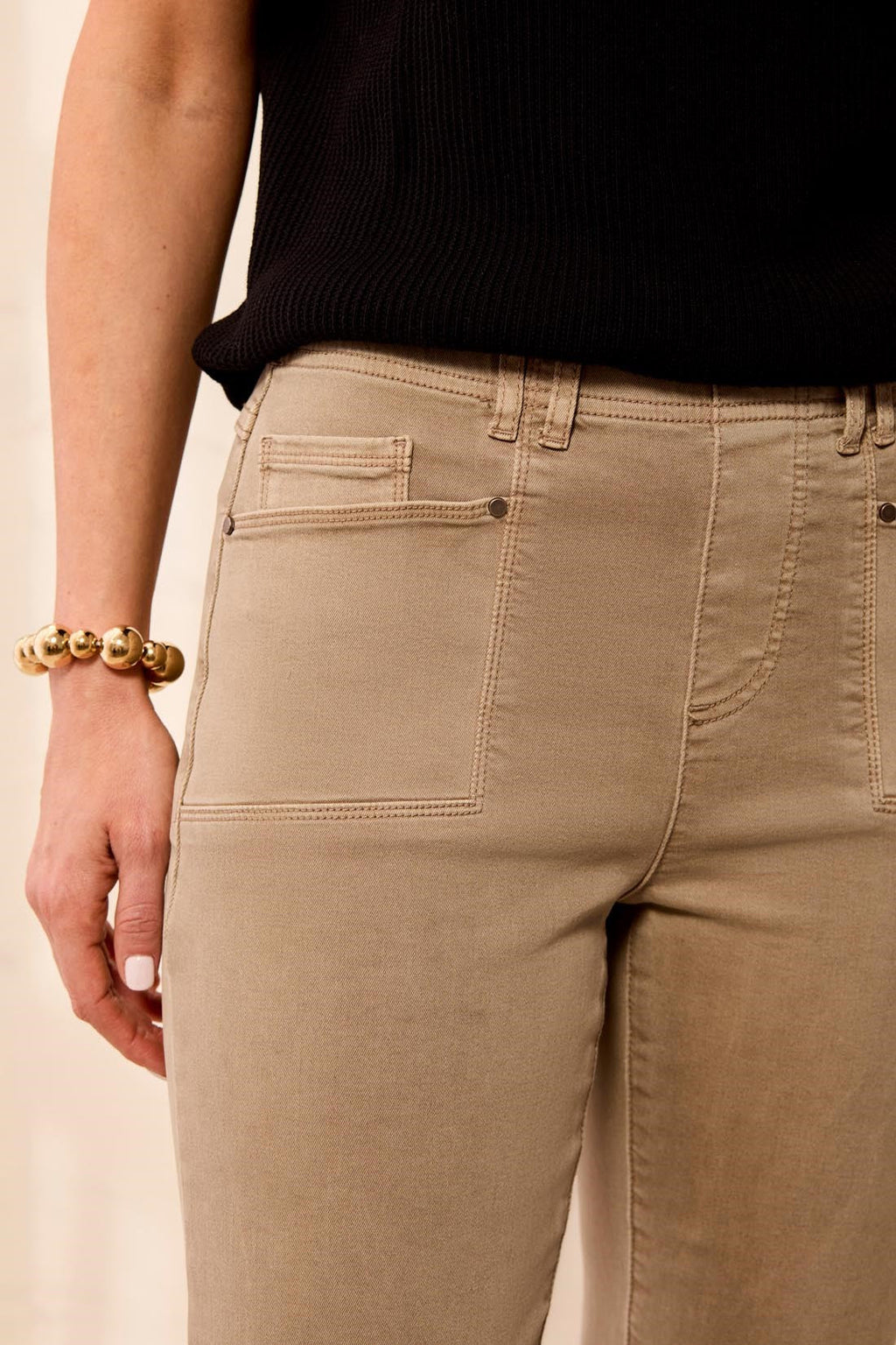 Comfort Stretch Straight Leg Pull-On Ankle Pants-Fossil