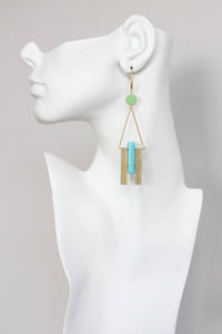 Mint and turquoise Artdeco earrings 48