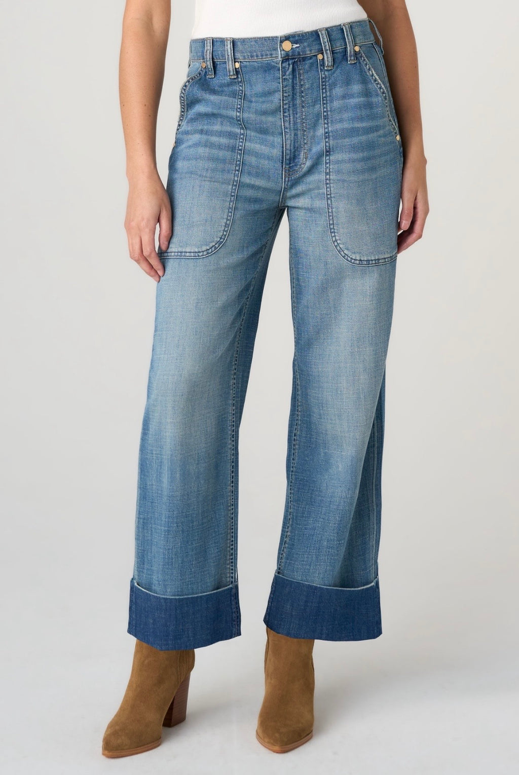 High Rise Relaxed Straight W/ Utility Pockets