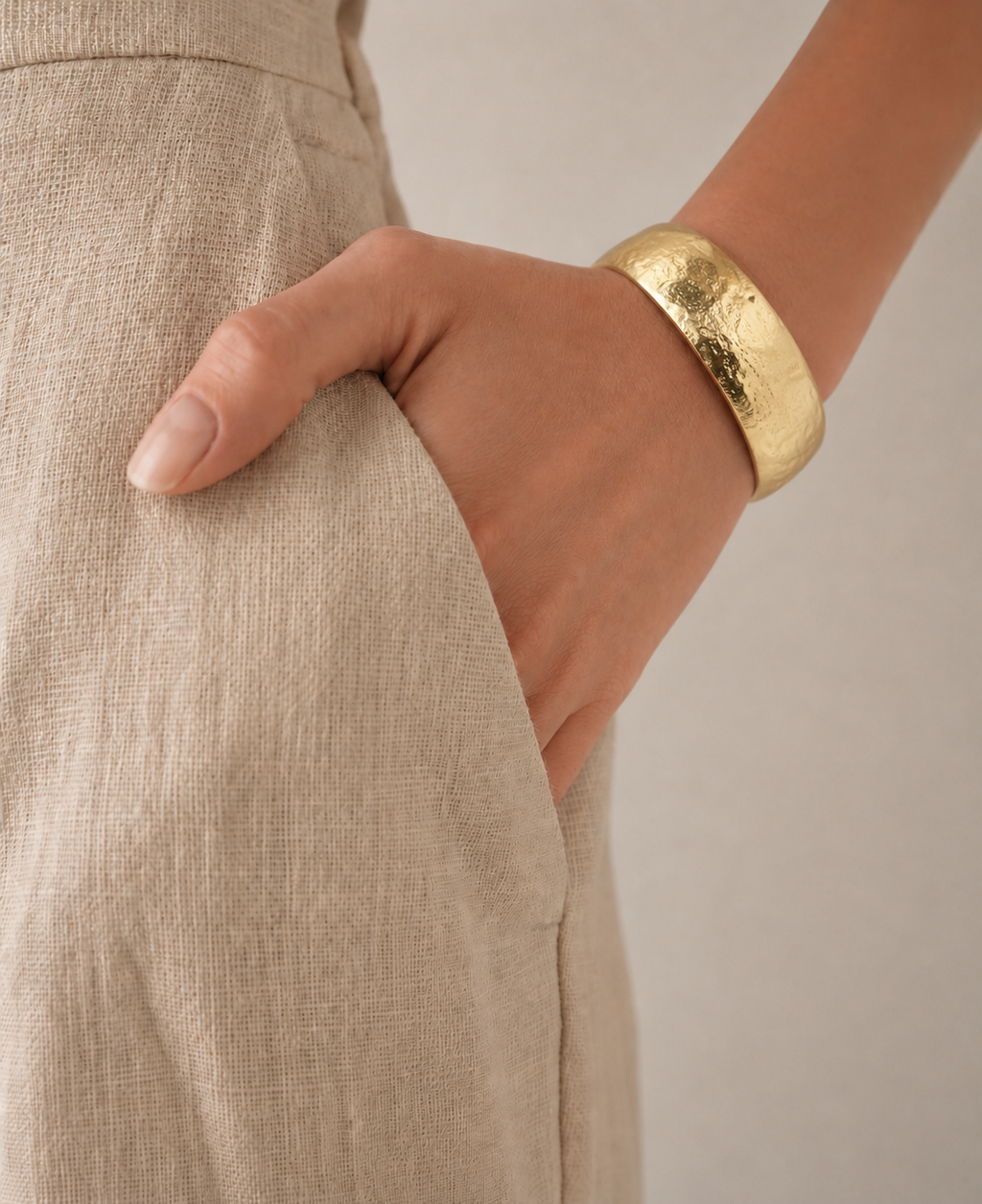 Repurposed Gold Plated Organic Bangle