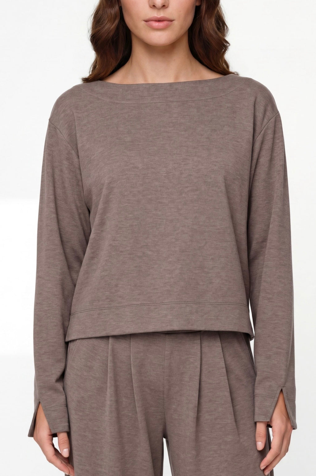Long Sleeve Boat Neck Top