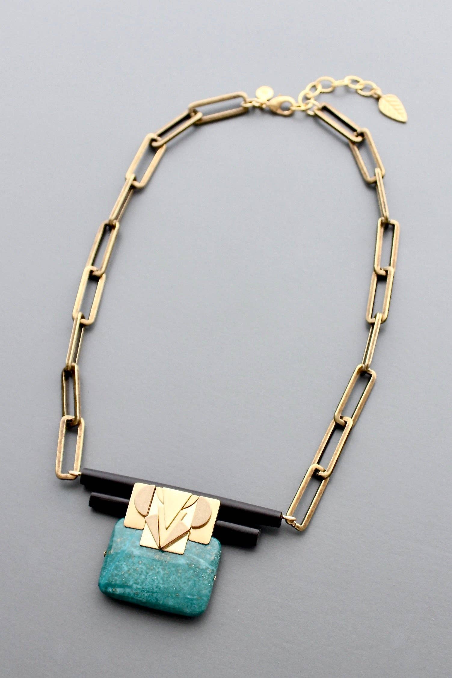 Turquoise Artdeco necklace 519