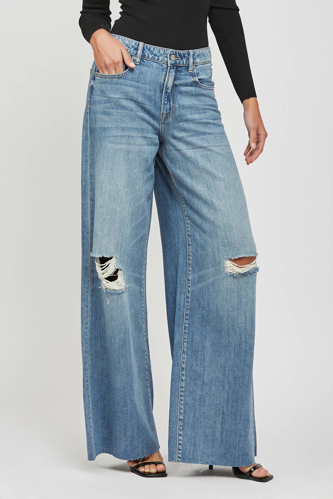 Medium Wash 33" Inseam Super Soft Oversized Wideleg