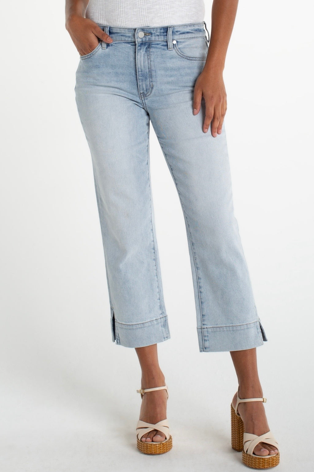 Kennedy Crop Straight W/ Wide Hem And Slit