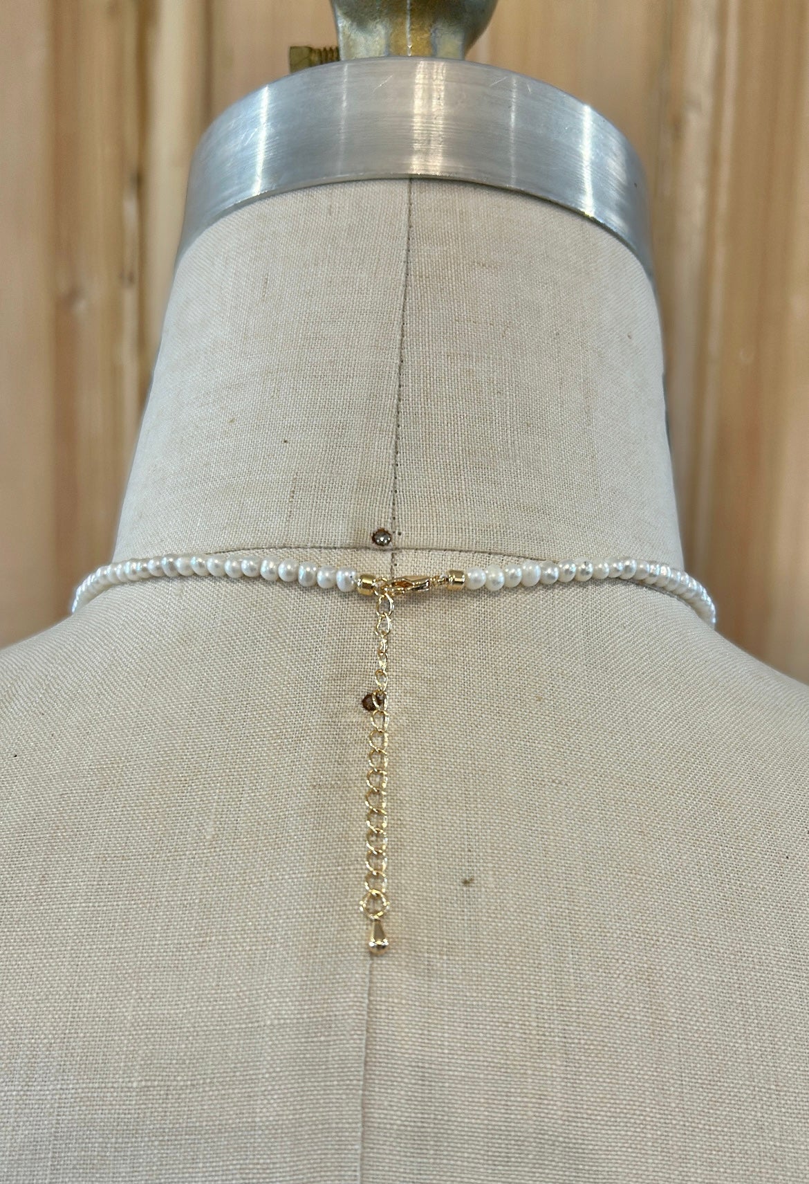 Pearl Necklace with Rhinestone Cross 102
