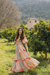 Apricot Colorful Stripe Oasis Dress