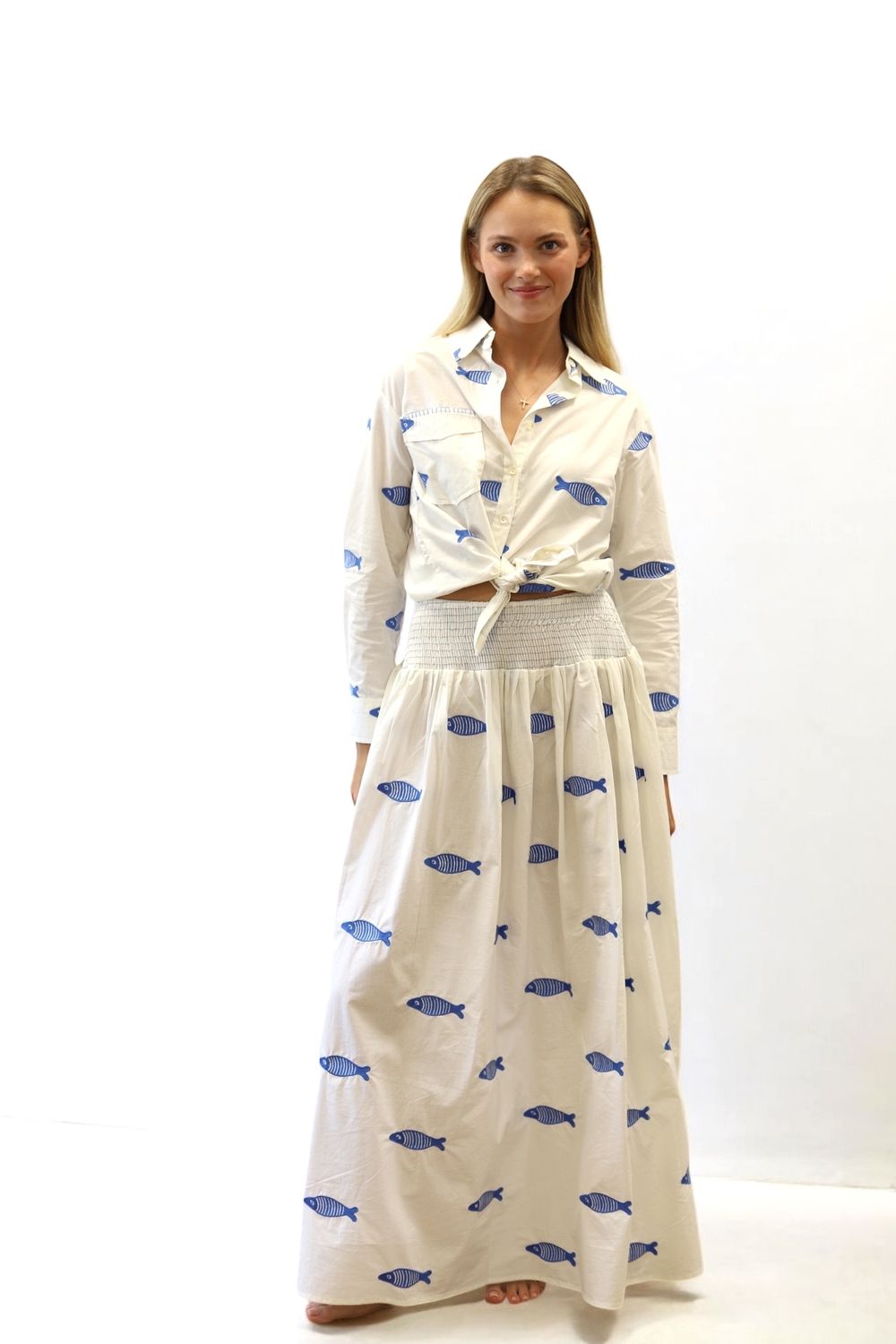 Beach Button Shirt- Poplin Pez