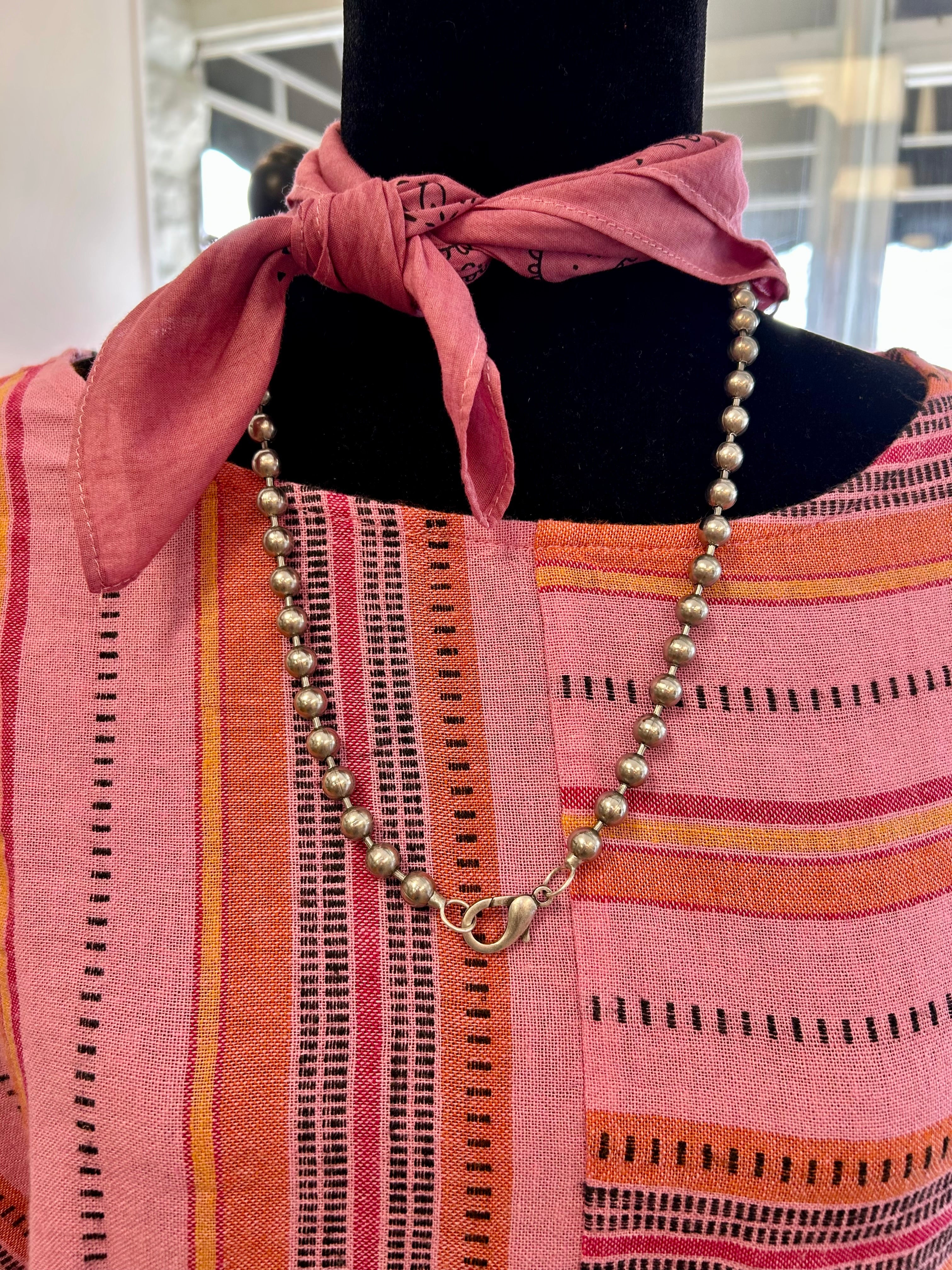 Stainless Steel Ball Chain Necklace – 28”
