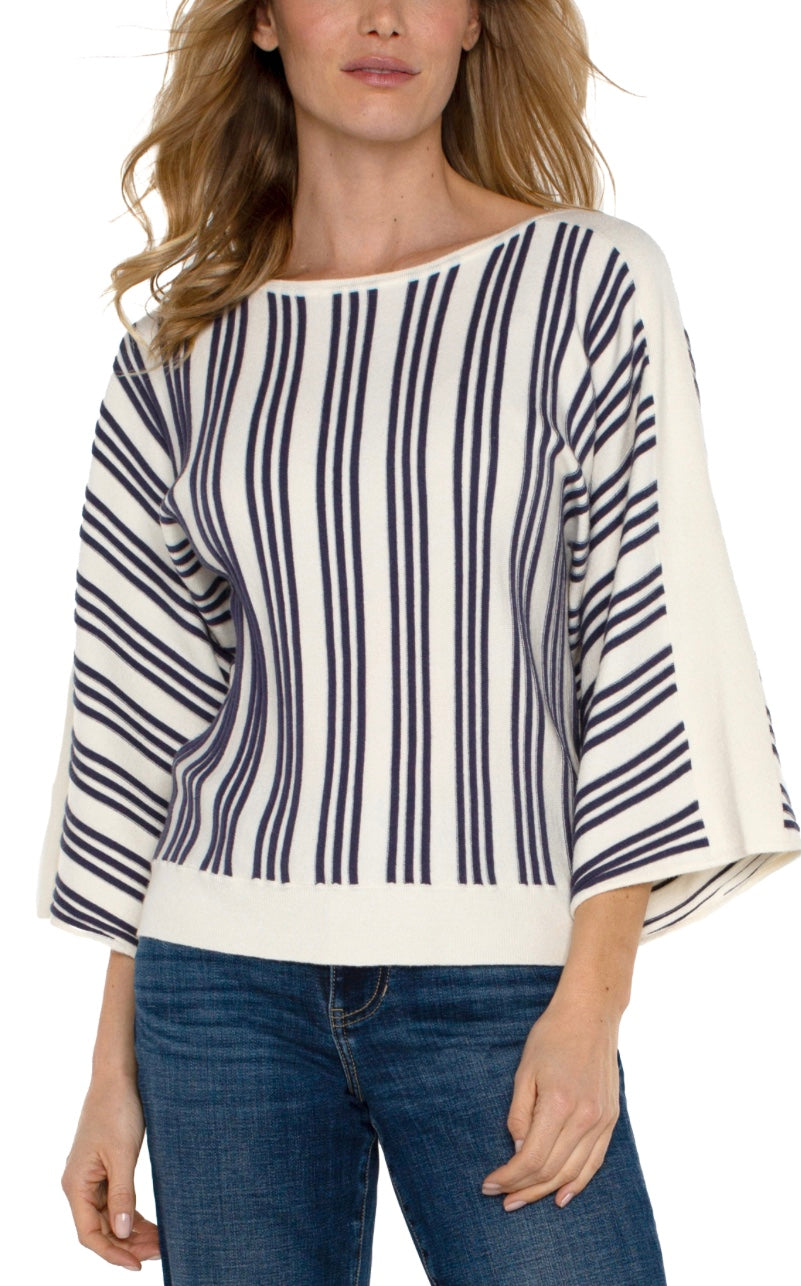 3/4 Sleeve Boat Neck Dolman Sweater