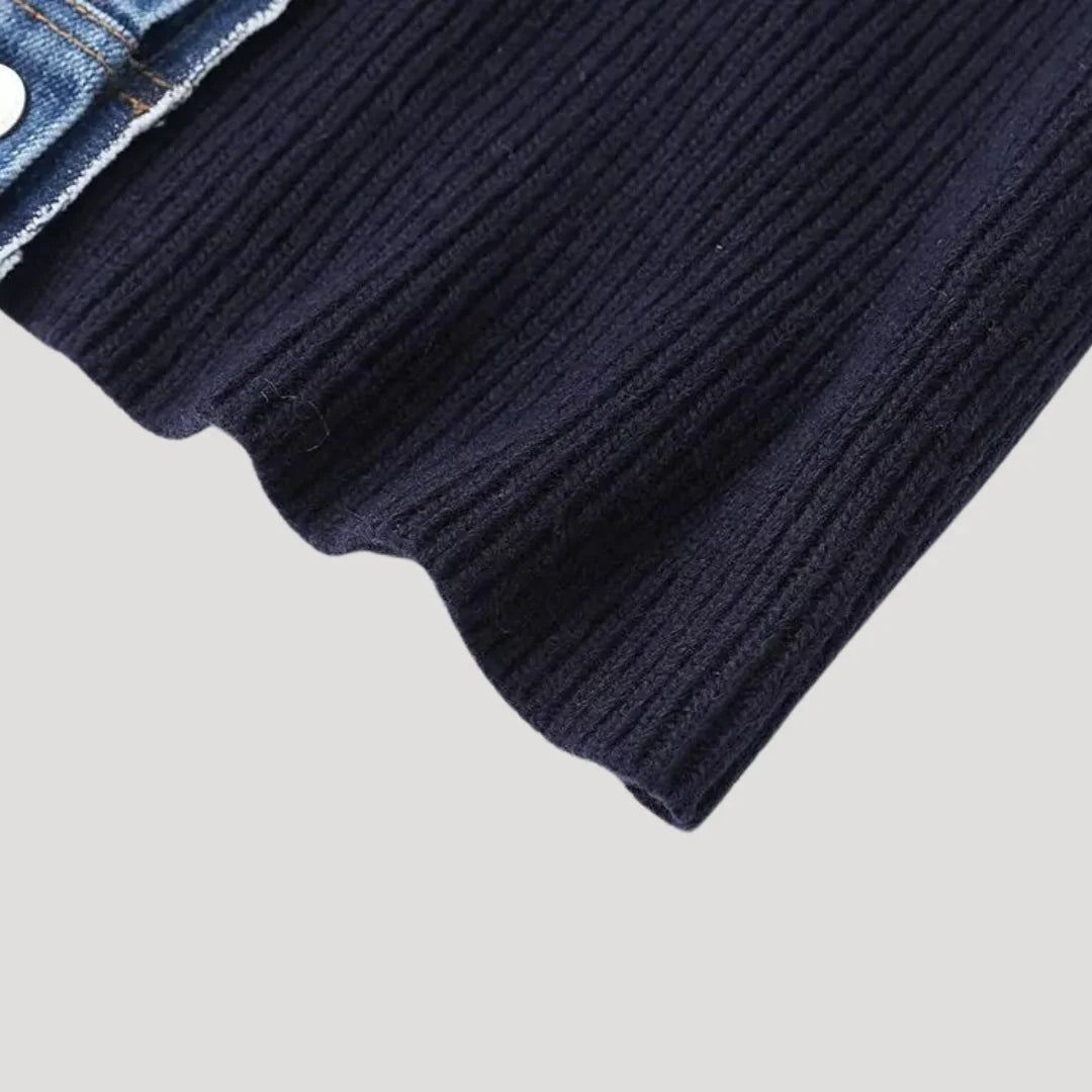Denim Ribbed Sweater
