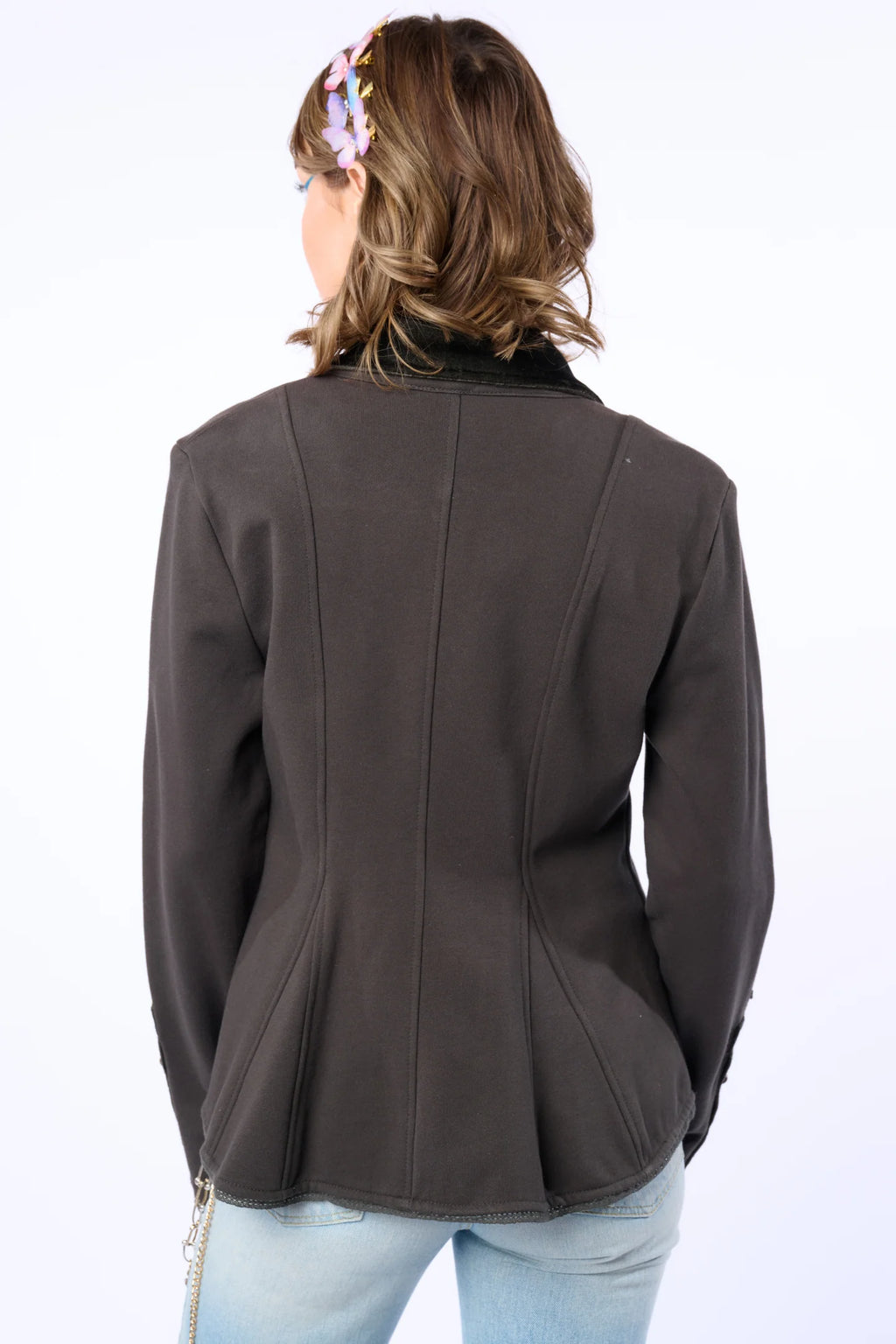 COLONEL EMBROIDERED FLORAL KNIT FRENCH TERRY JACKET