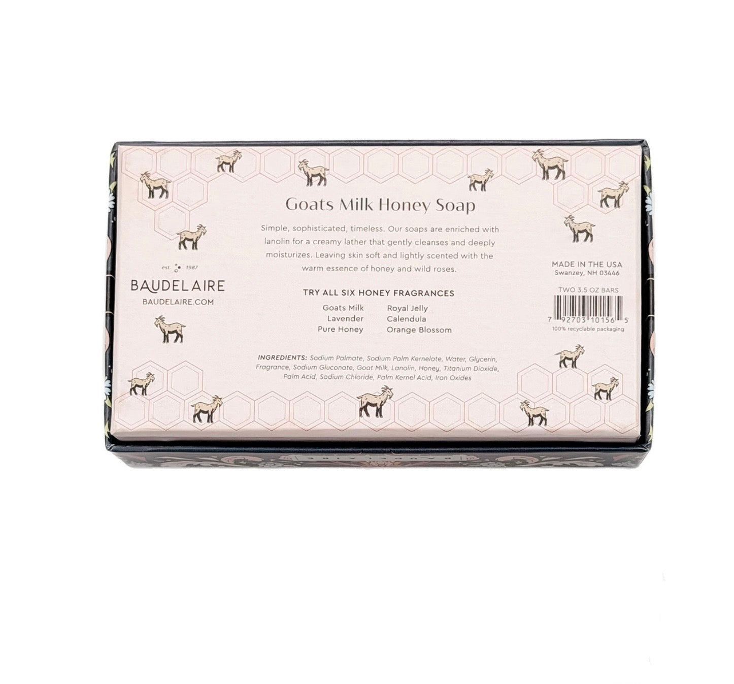 Goats Milk Honey 3.5oz - Gift Box 2-Bar