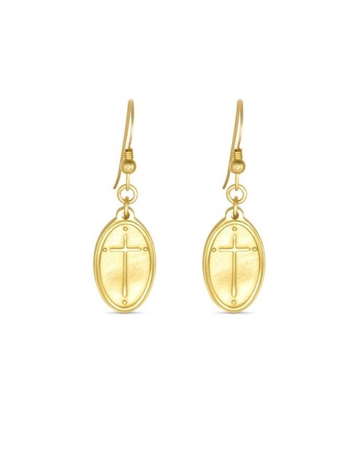 Romans 5:8 Earrings Oval