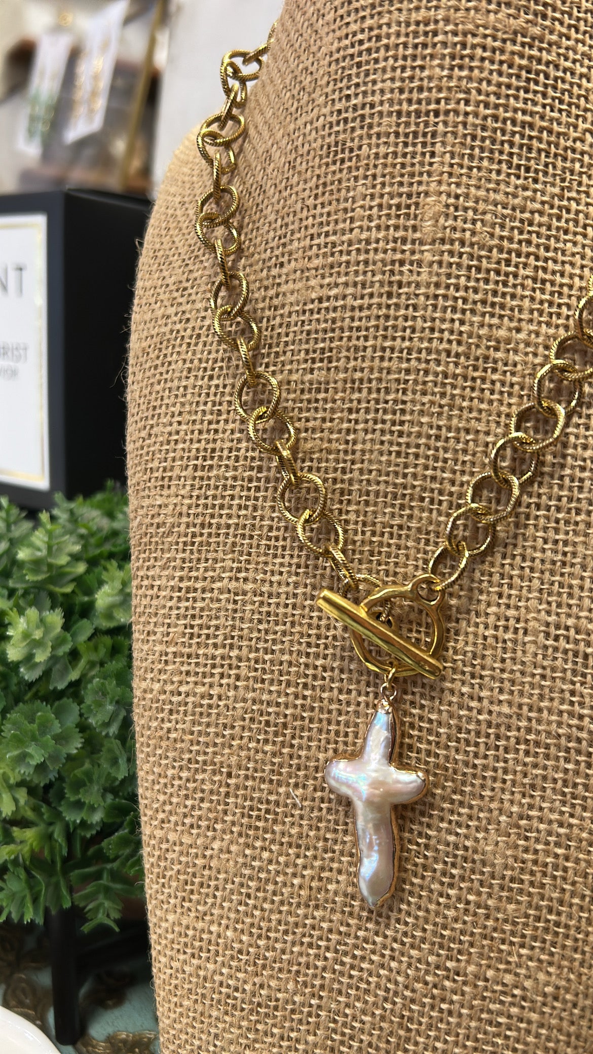 Pearl Cross Necklace M3